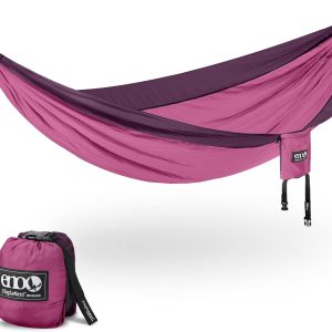 ENO SingleNest Hammock - Lightweight, 1 Person Portable Hammock - for Camping, Hiking, Backpacking, Travel, a Festival, or The Beach - Berry/Plum