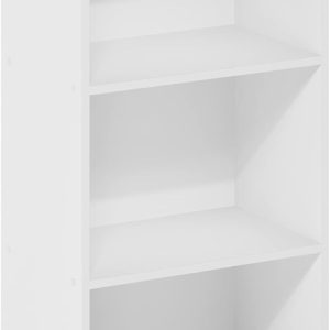 Furinno Luder 3-Tier Open Shelf Bookcase, White